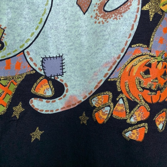 Vintage KWBL Halloween GITD Long Sleeve Womens Shirt One Size Ghosts Pumpkin Bat - Picture 8 of 9